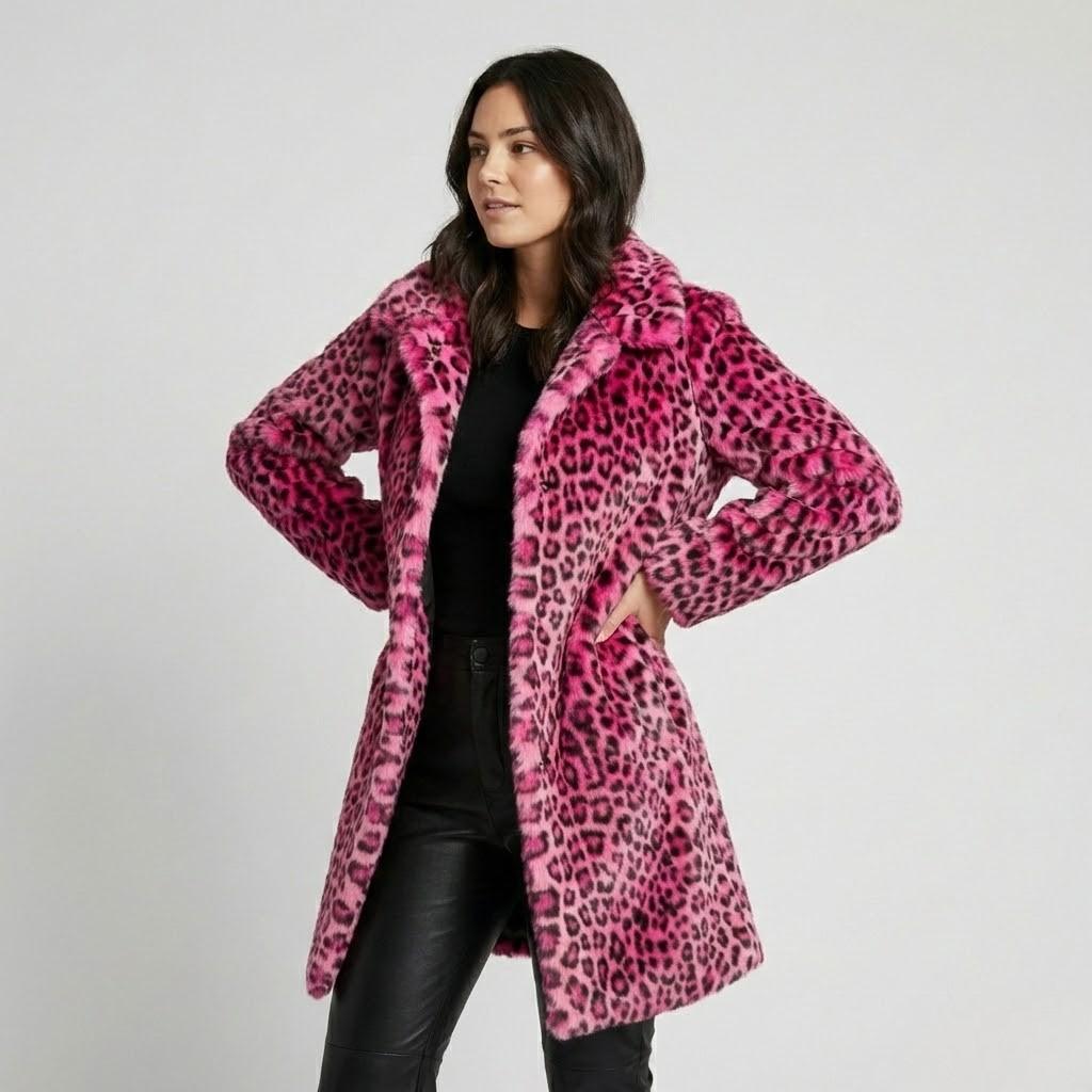 Cappotto lungo in pelliccia sintetica con taglio dritto