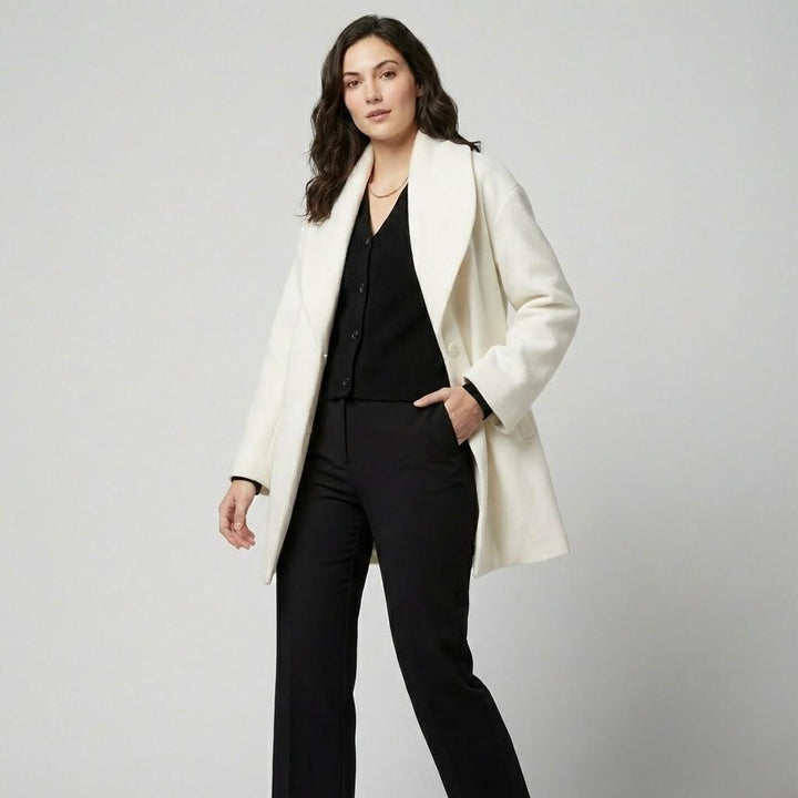 Cappotto fluido in misto lana con vestibilità ampia