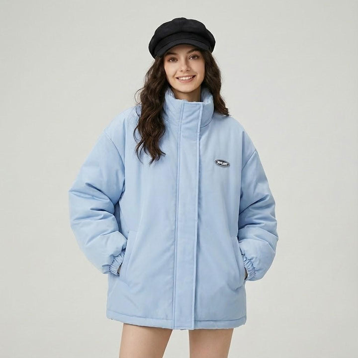 Giacca trapuntata in misto cotone con taglio oversize e doppio lato