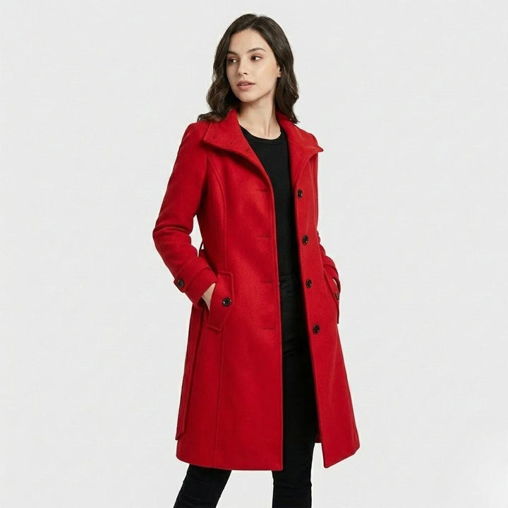 Cappotto elegante in misto lana con taglio aderente in stile urbano