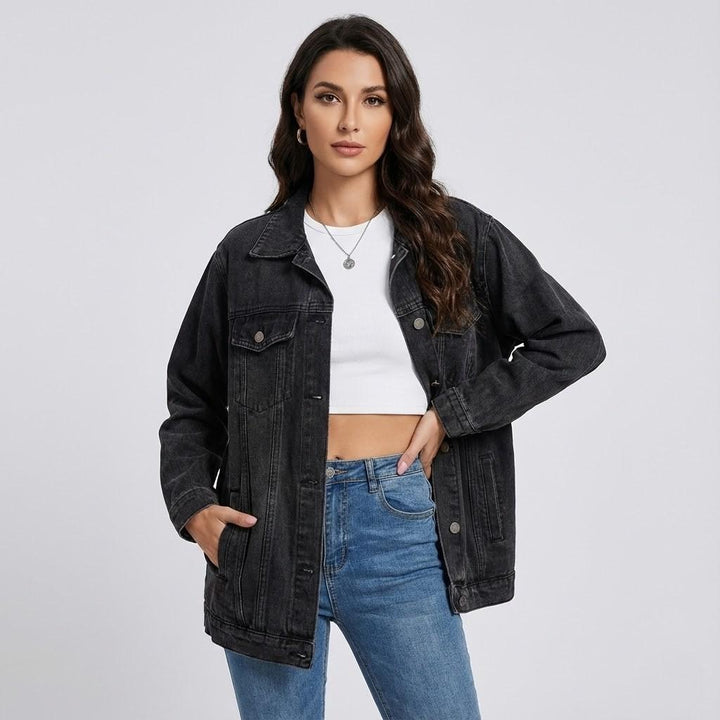 Giacca in denim con taglio oversize in stile urbano