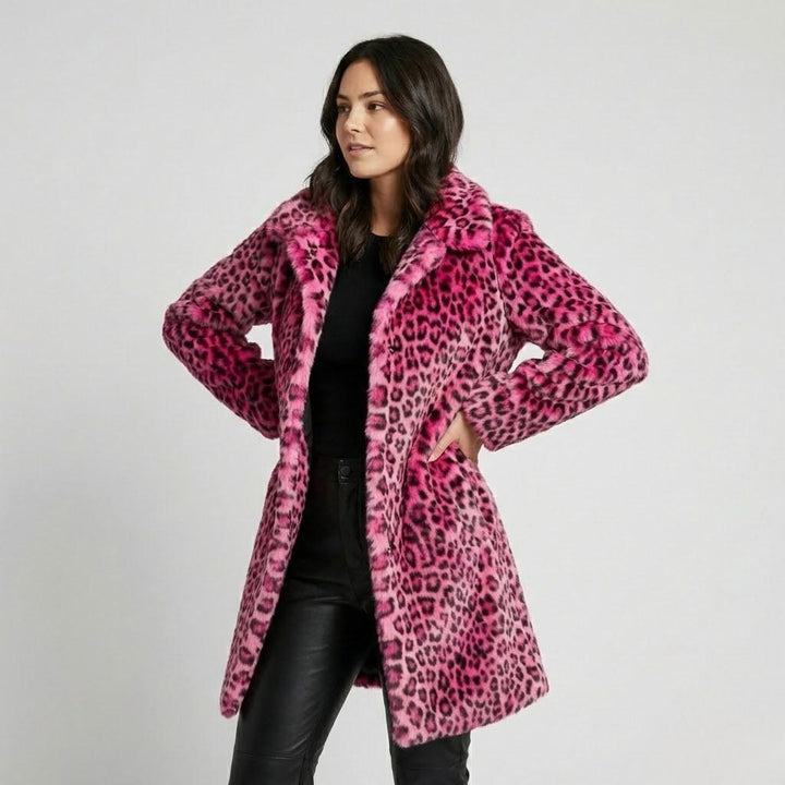 Cappotto lungo in pelliccia sintetica con taglio dritto