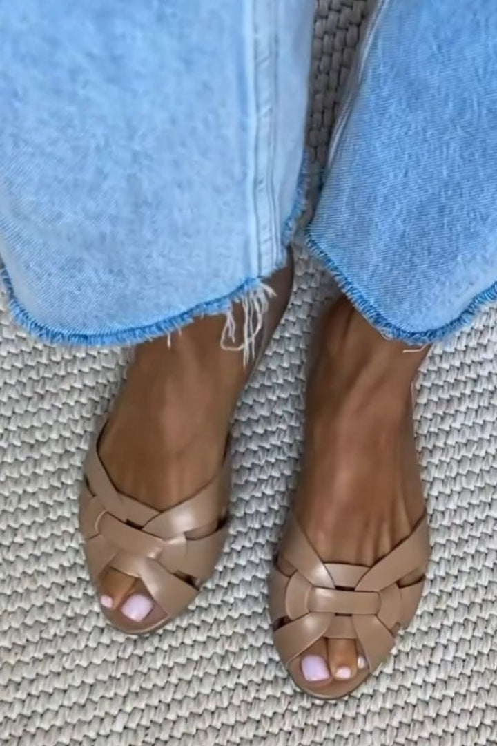 Espadrillas piatte con punta aperta