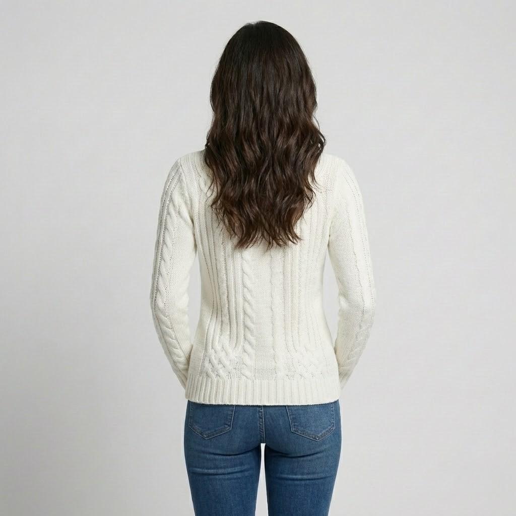 Maglione aderente a maglia con motivo a trecce