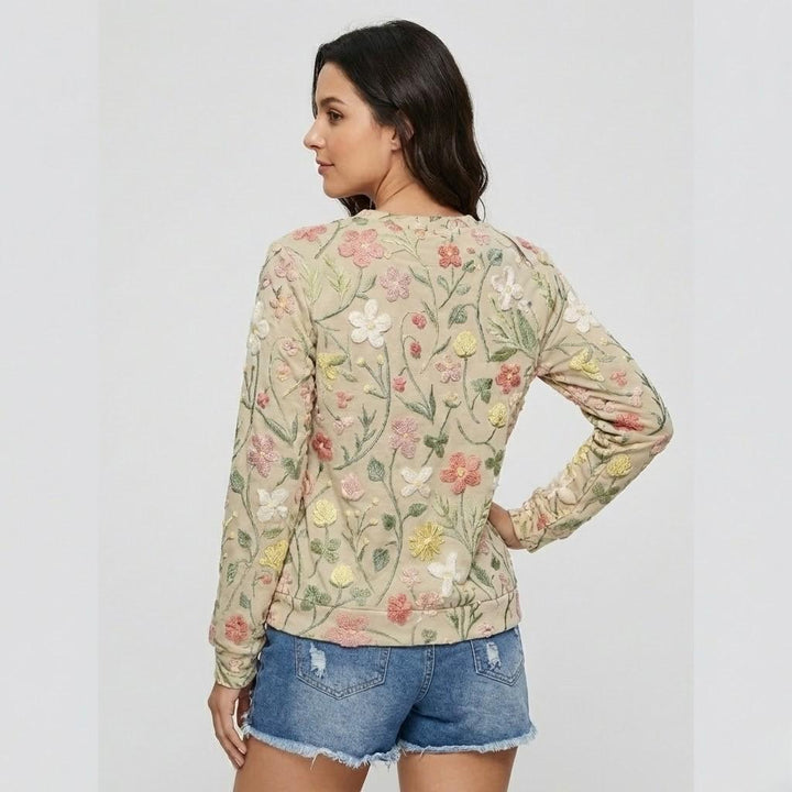 Maglione leggero a maglia con motivo floreale per un look casual