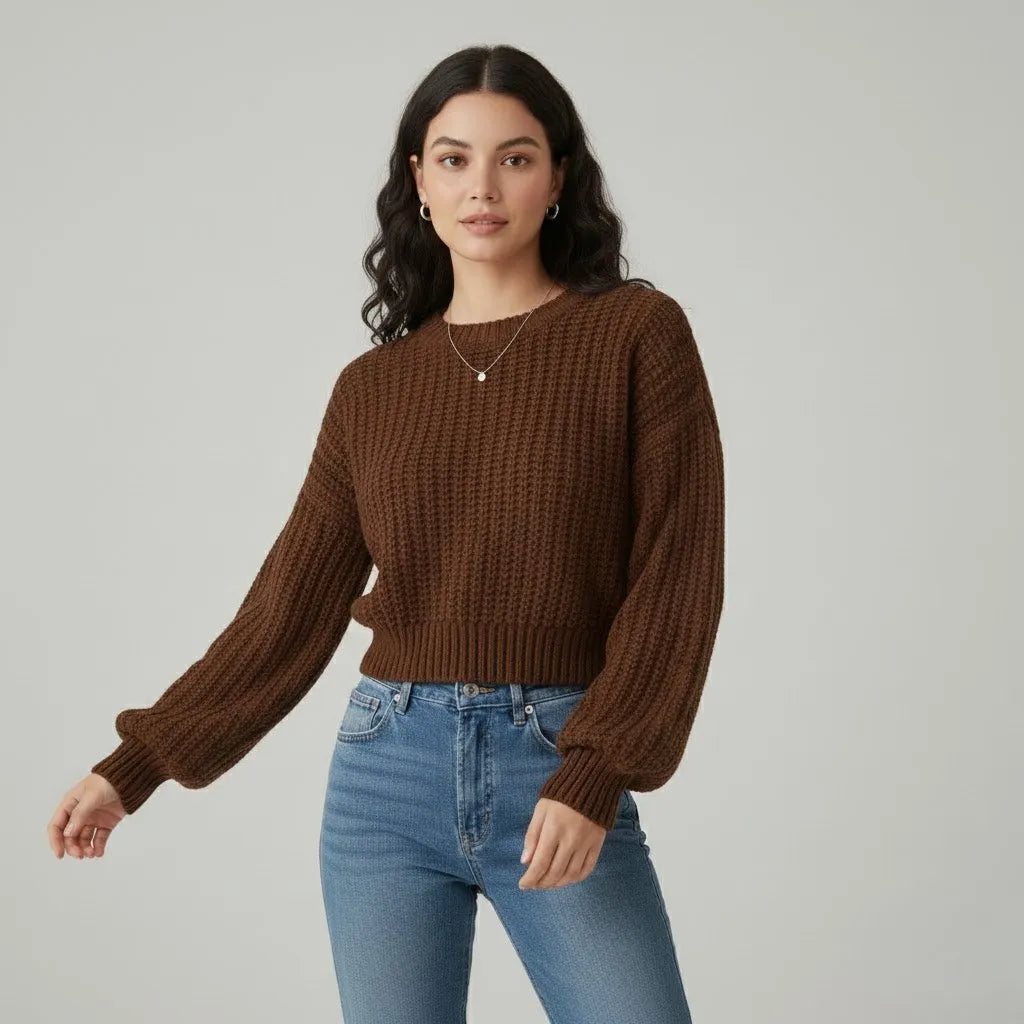 Maglione morbido a coste di taglio comodo
