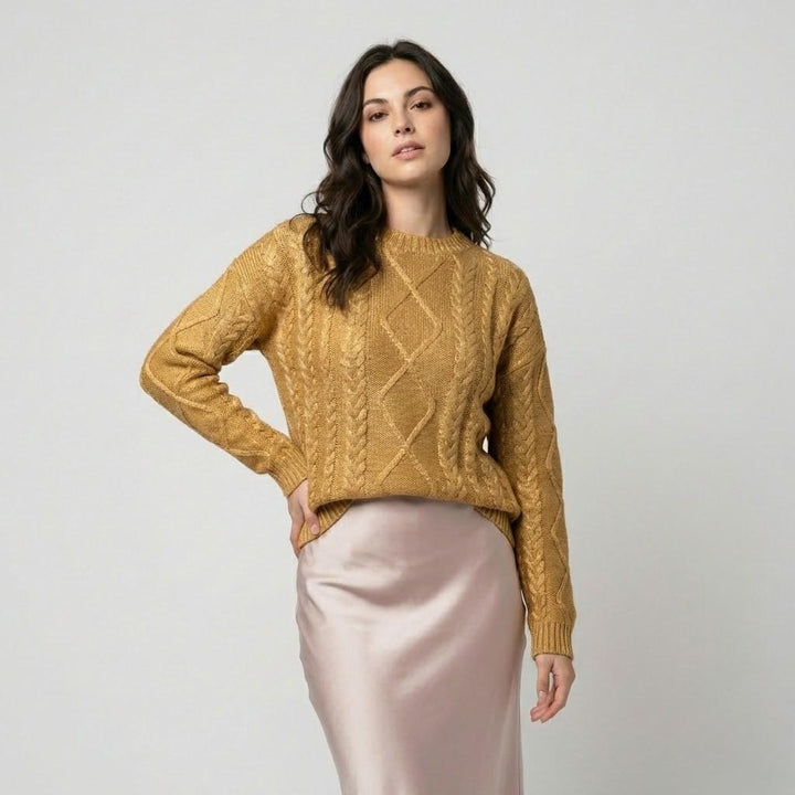 Maglione morbido lavorato a maglia con motivo geometrico in rilievo e vestibilità ampia
