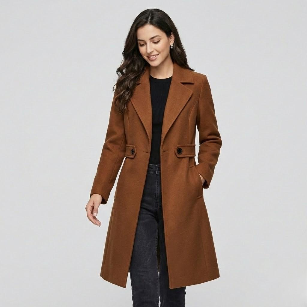 Cappotto strutturato classico in misto lana