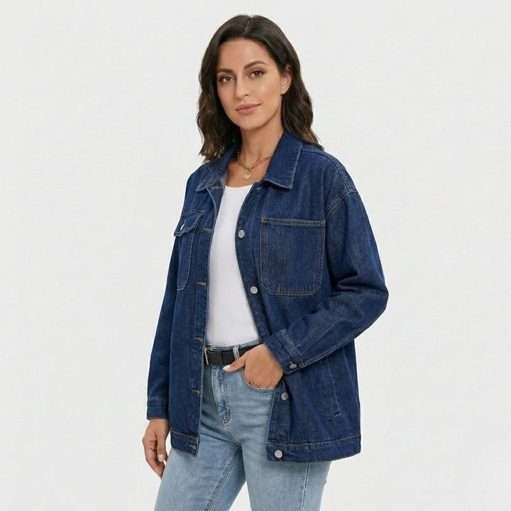 Giacca in denim a camicia con taglio loose