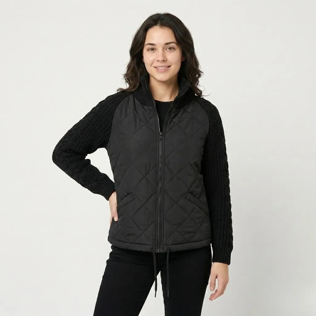 Gilet imbottito in cotone con colletto alto