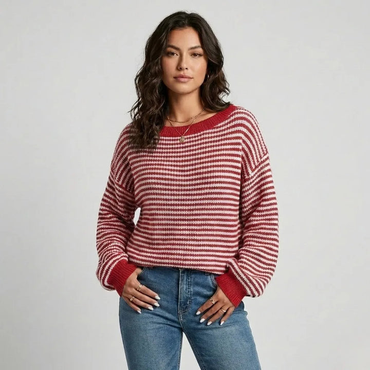 Maglione testurizzato con vestibilità ampia e strisce moderne