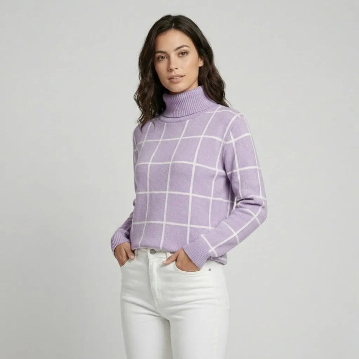 Maglione a collo alto con motivo geometrico