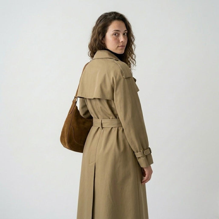 Trench classico lungo con cintura regolabile