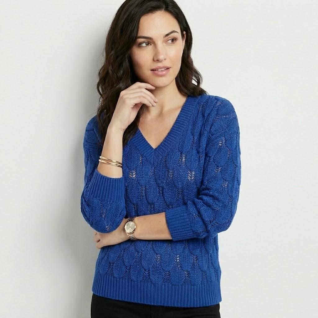Maglione in misto cotone e lana con taglio morbido in stile moderno e casual