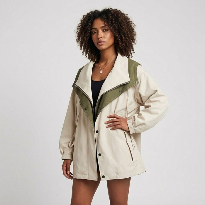 Parka corta con cappuccio in stile urbano