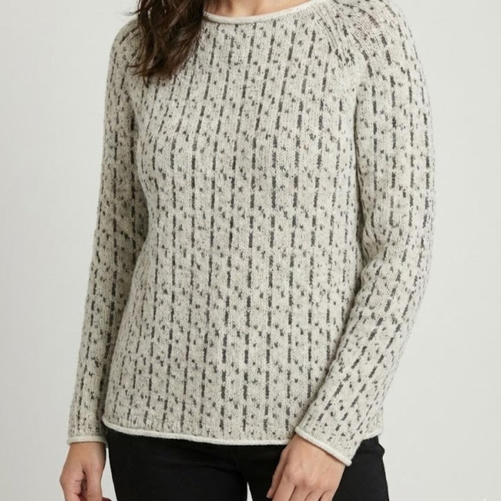 Maglione lavorato a maglia in misto lana e viscosa grigia