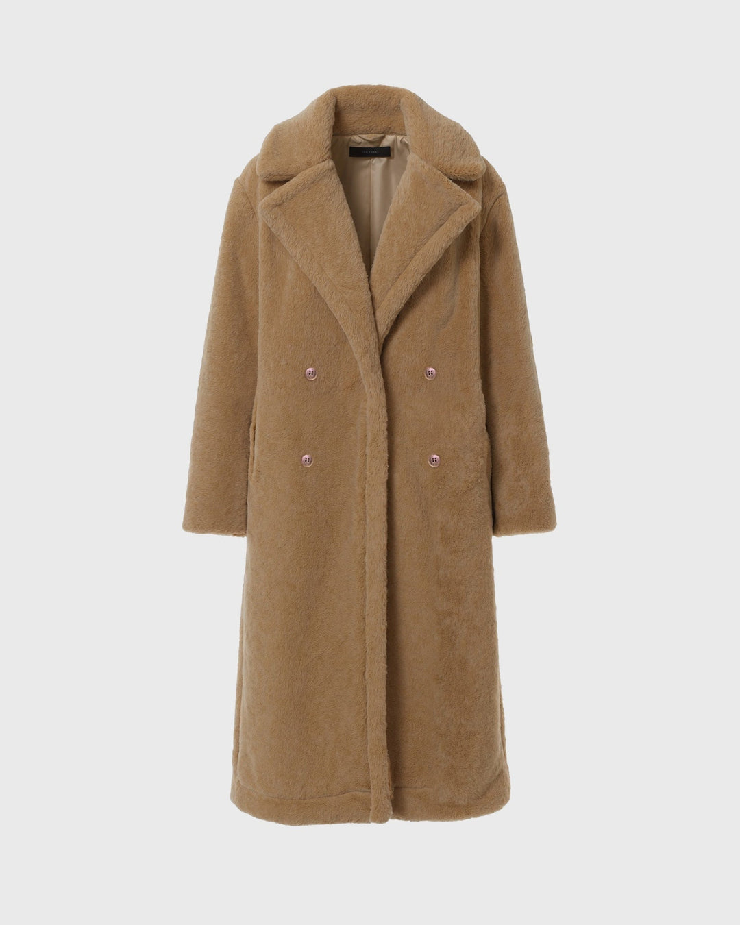 Cappotto teddy lungo dritto