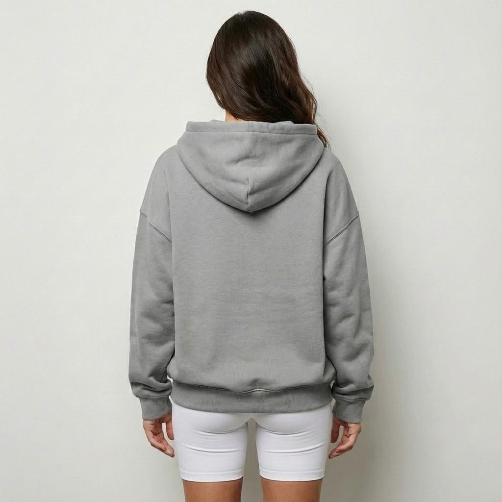 Felpa in misto cotone con taglio oversize e cappuccio