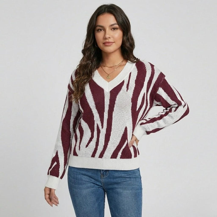 Maglione a maglia con taglio dritto e scollatura a V