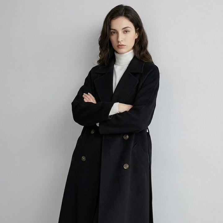 Cappotto lungo strutturato in misto lana con vestibilità ampia