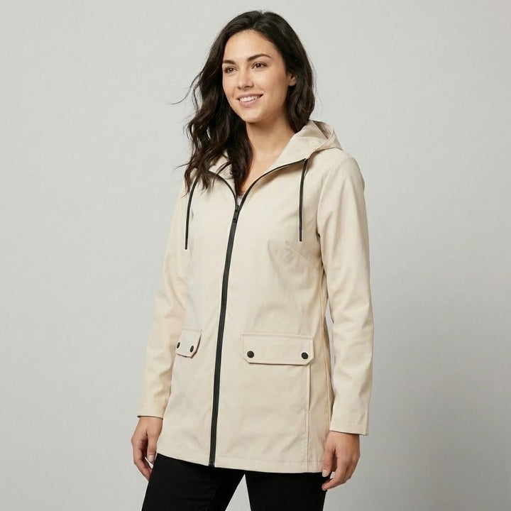 Parka leggera con taglio dritto e cappuccio