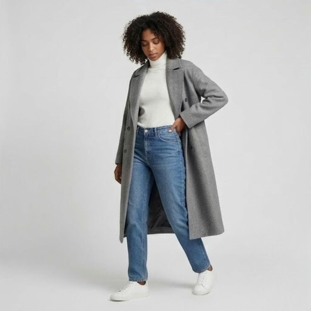 Cappotto lungo ed elegante con revers classici