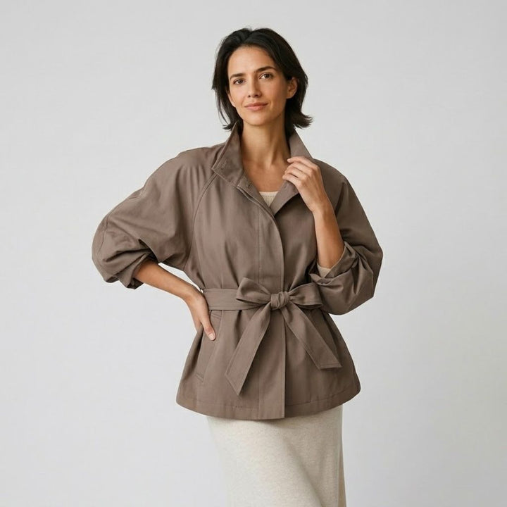 Cappotto fluido con rever aperti