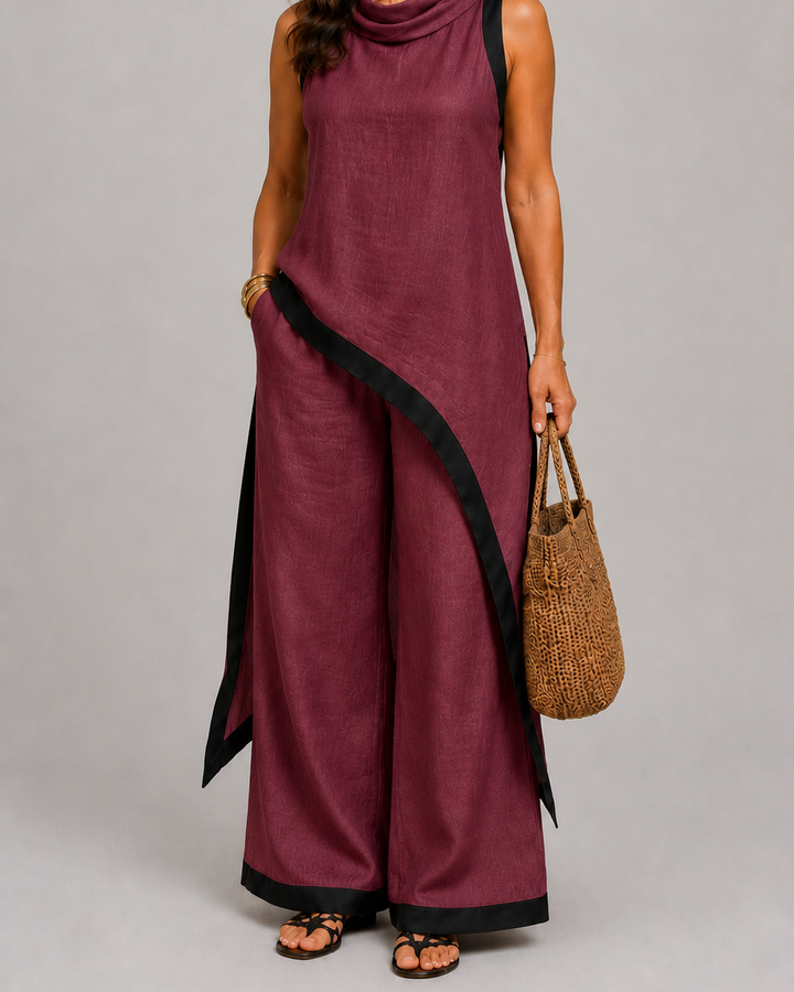 Leonora | Completo elegante con dettagli a contrasto