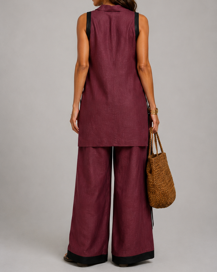 Leonora | Completo elegante con dettagli a contrasto