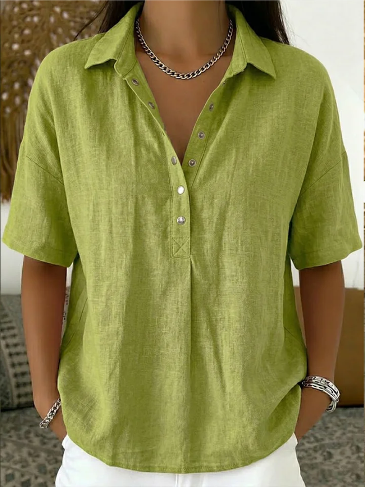 Viktória | Blusa ampia con colletto e maniche corte