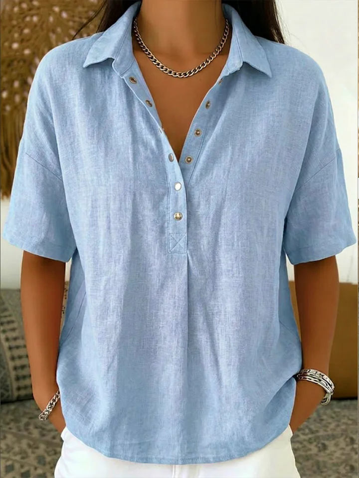 Viktória | Blusa ampia con colletto e maniche corte