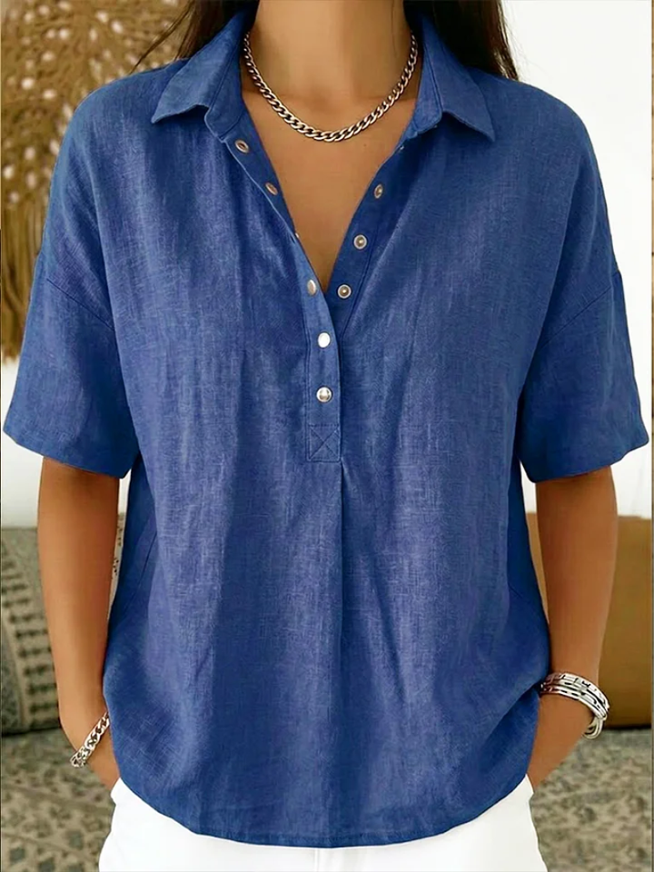 Viktória | Blusa ampia con colletto e maniche corte