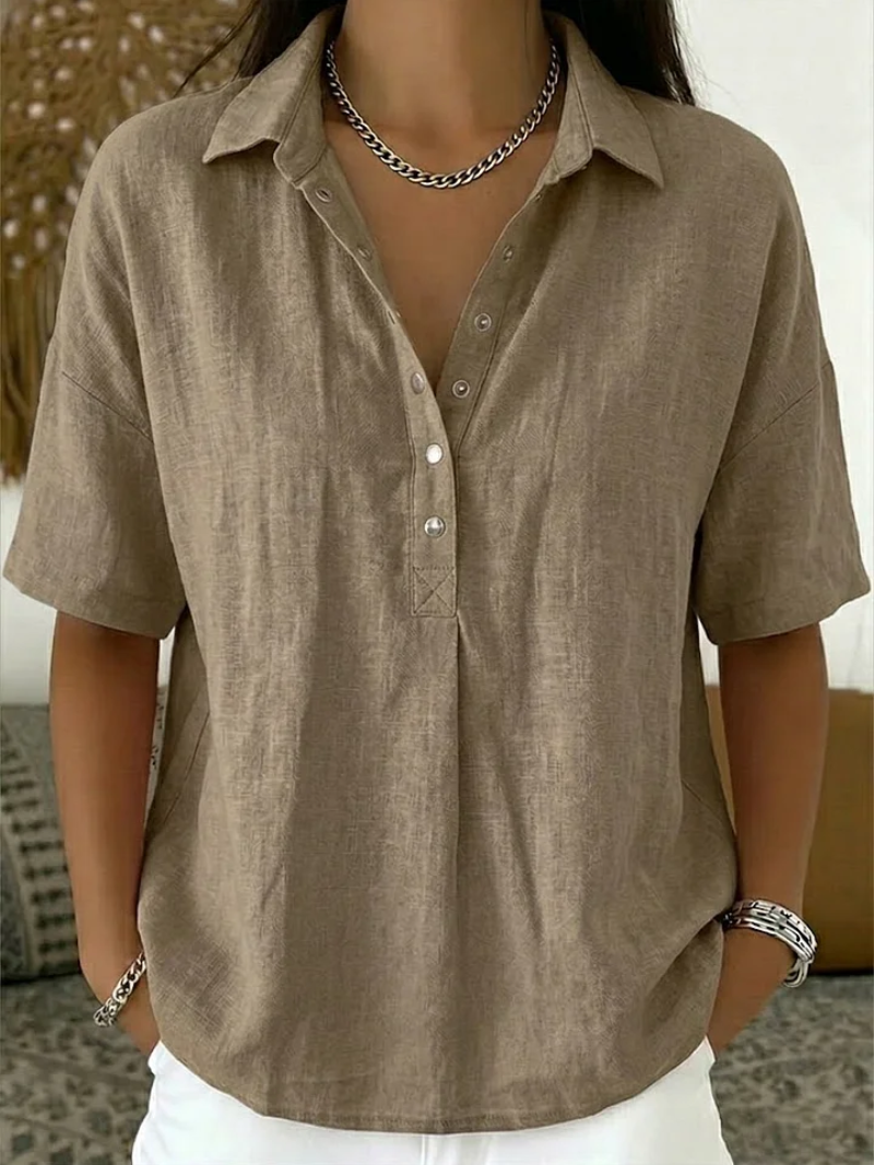 Viktória | Blusa ampia con colletto e maniche corte