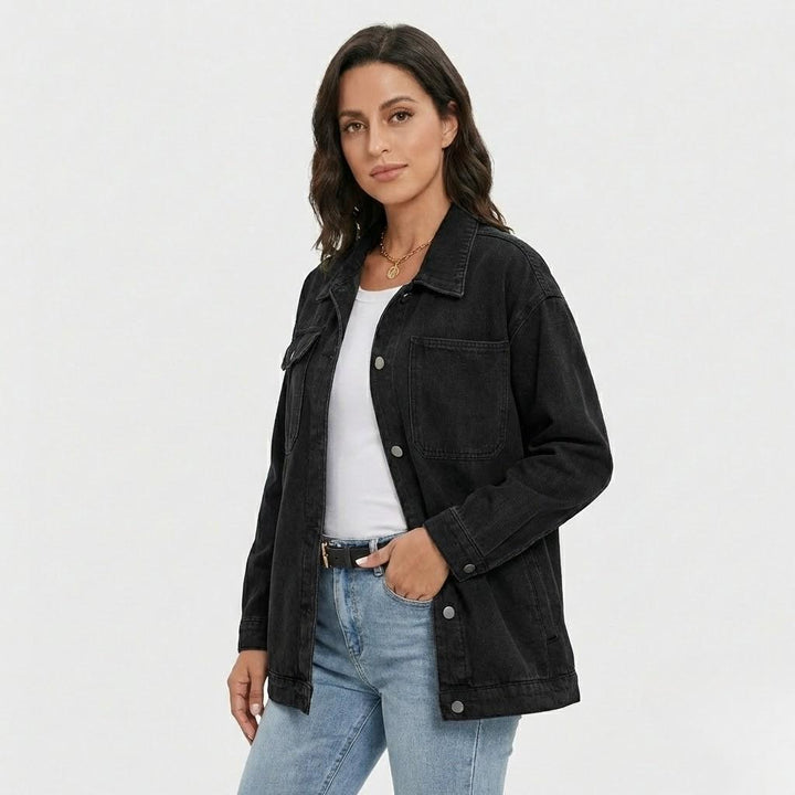 Giacca in denim a camicia con taglio loose