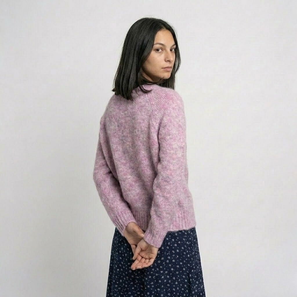 Maglione in acrilico con motivo floreale per un look casual