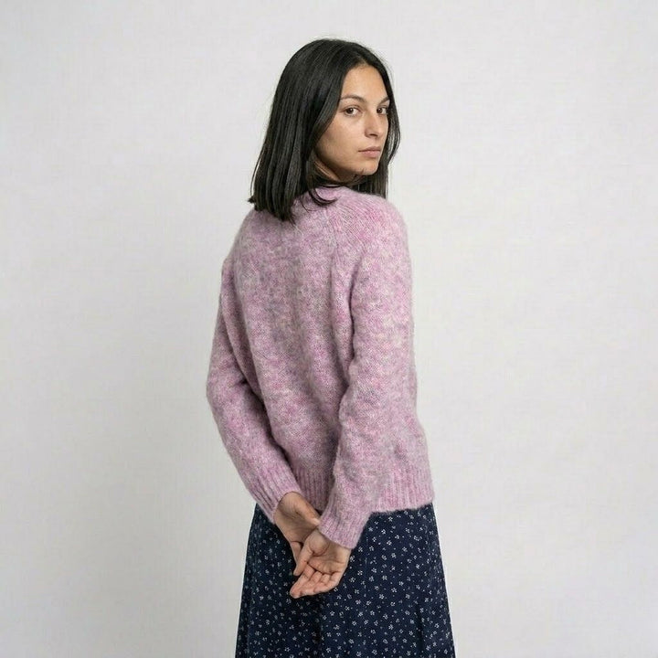 Maglione in acrilico con motivo floreale per un look casual