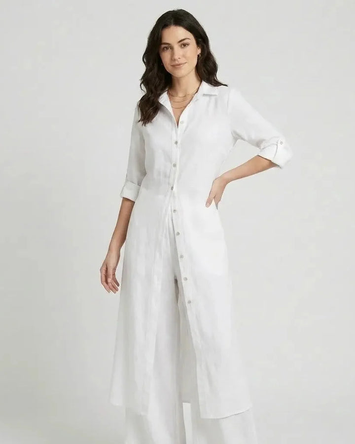 Ľubomíra | Completo con camicia lunga e pantaloni larghi