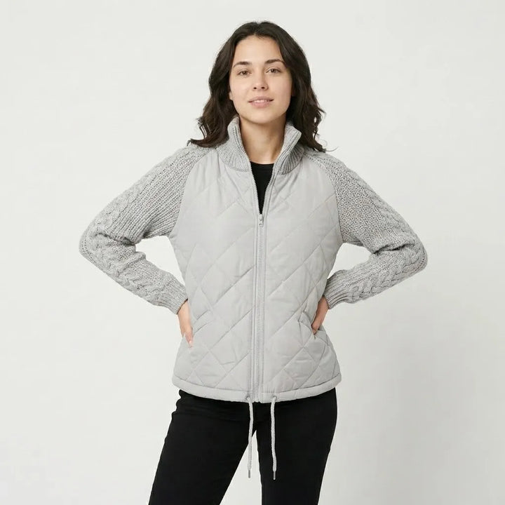 Gilet imbottito in cotone con colletto alto