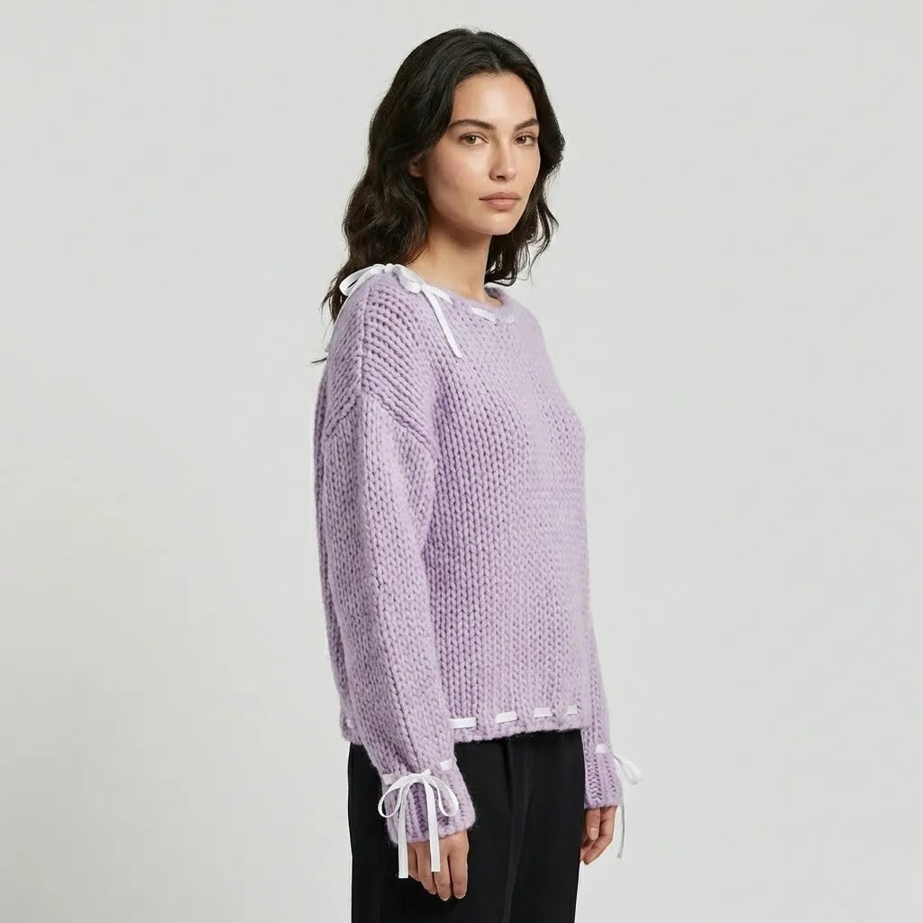 Maglione morbido a maglia di taglio ampio per l&