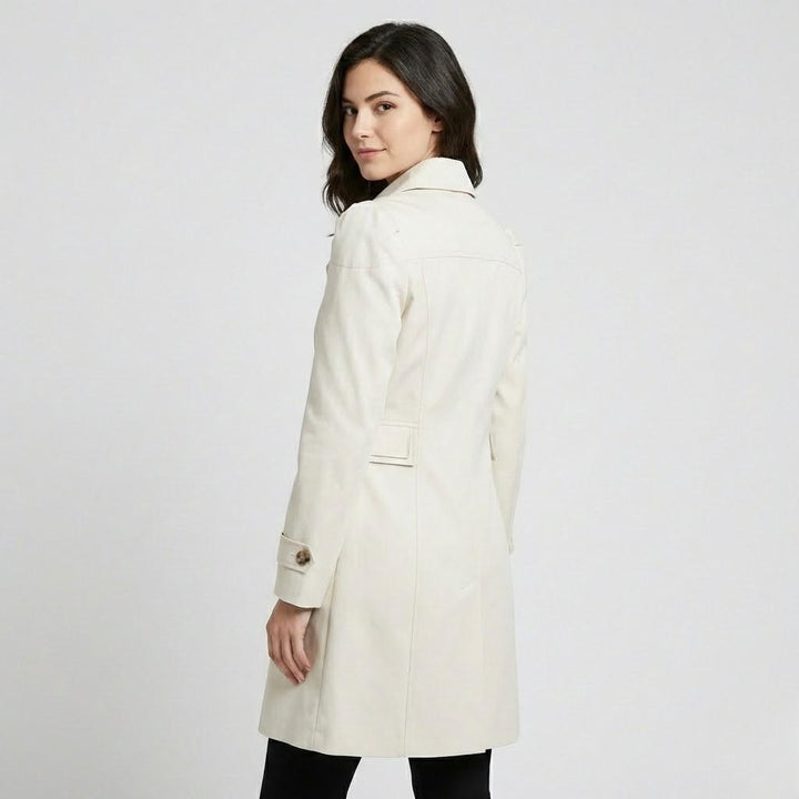 Trench elegante in misto cotone con taglio aderente