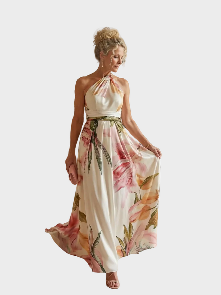 Emilia | Abito maxi a fiori