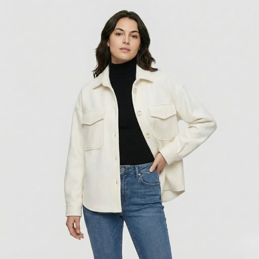 Giacca a camicia monocolore in stile urbano moderno