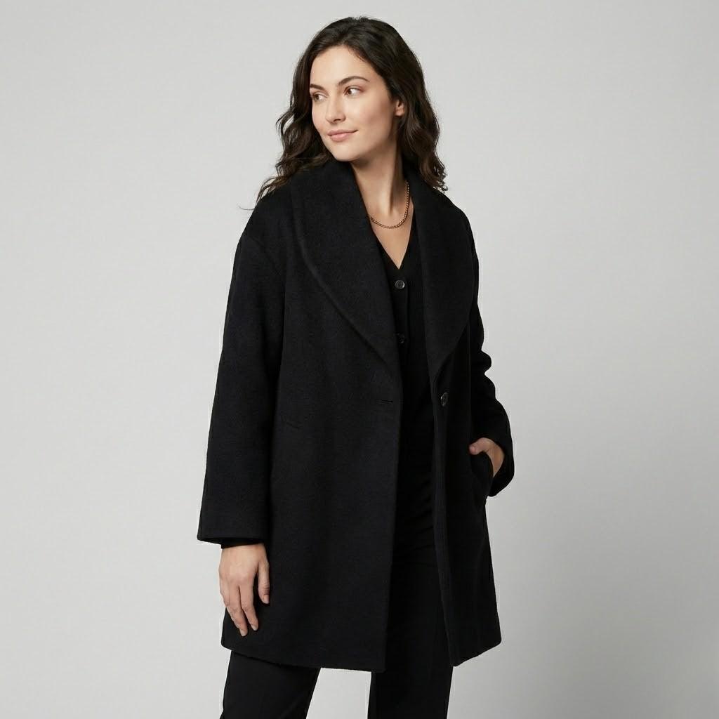 Cappotto fluido in misto lana con vestibilità ampia