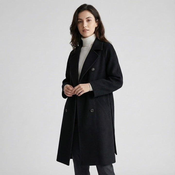 Cappotto lungo strutturato in misto lana con vestibilità ampia