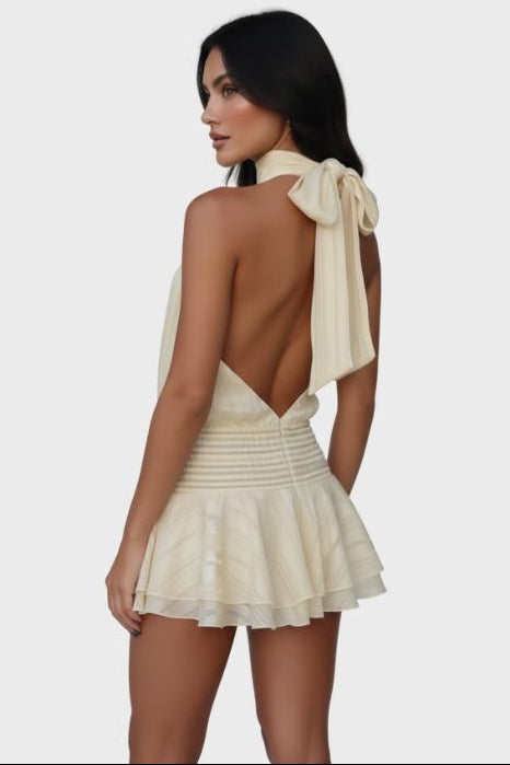 Blanka | Abito mini romantico con scollo e schiena scoperta