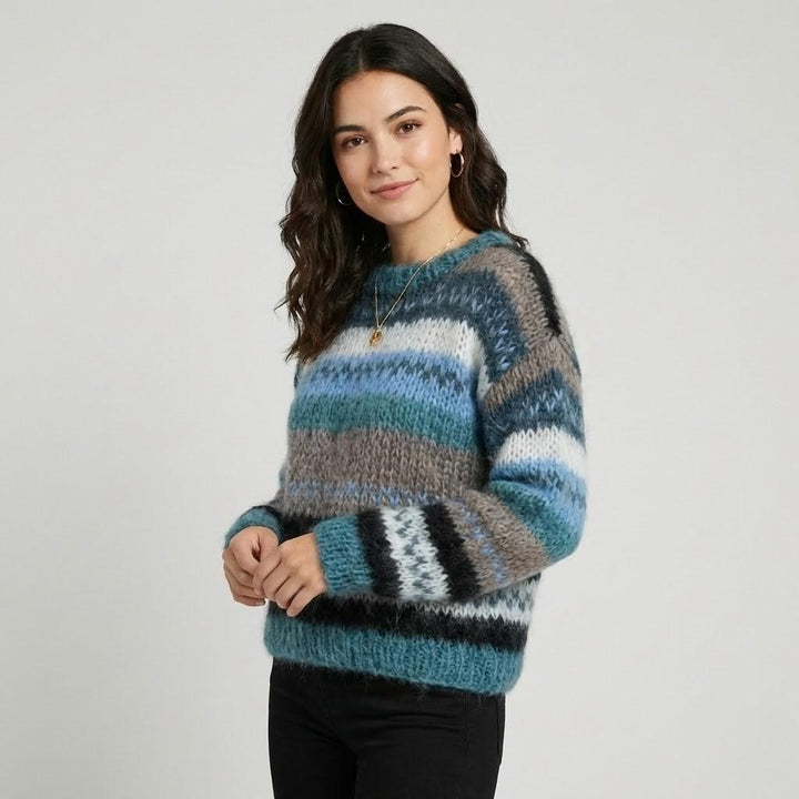 Maglione morbido a maglia con motivo a righe