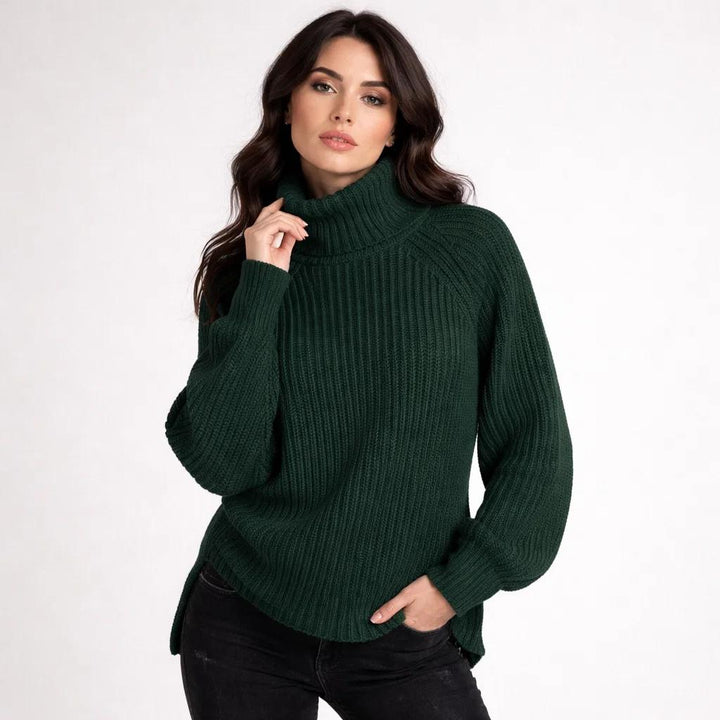 Maglione in misto lana con colletto alto