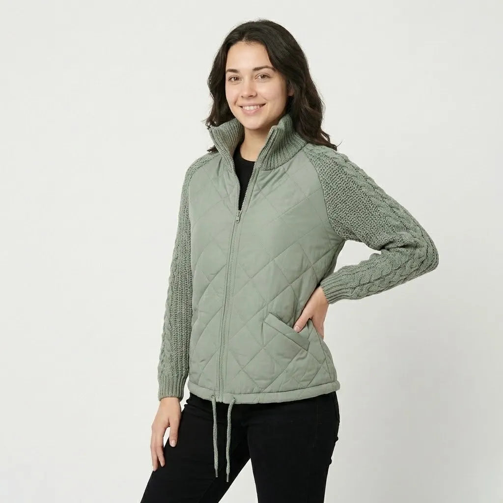 Gilet imbottito in cotone con colletto alto