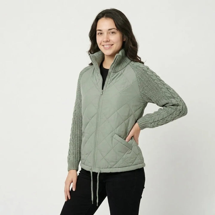 Gilet imbottito in cotone con colletto alto
