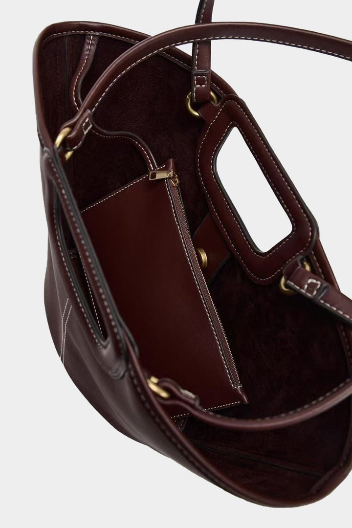 Borsa a tracolla in ecopelle dal look liscio